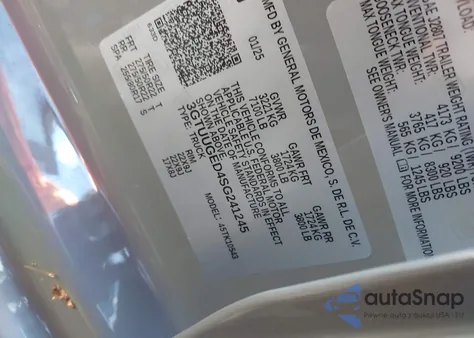 2025 GMC Sierra 1500 z USA, uszkodzony, nr VIN 3GTUUGED4SG241245